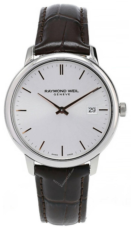 Raymond Weil Watches RAYMOND WEIL Toccata 39MM Silver Dial LTHR Mens Watch 5485-SL5-65001