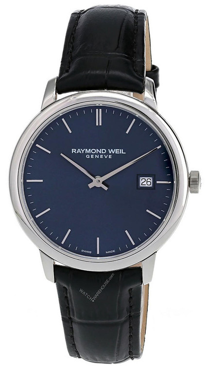 Raymond Weil Watches RAYMOND WEIL Toccata 39MM Blue Dial Leather Mens Watch 5485-STC-50001