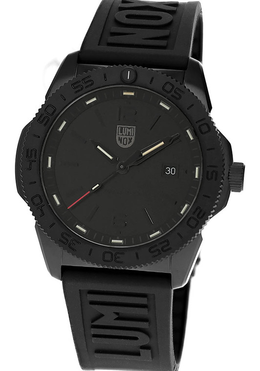 LUMINOX Pacific Diver Navy Seal Black Silicone Band Black Dial Mens Watch XS.3121BO
