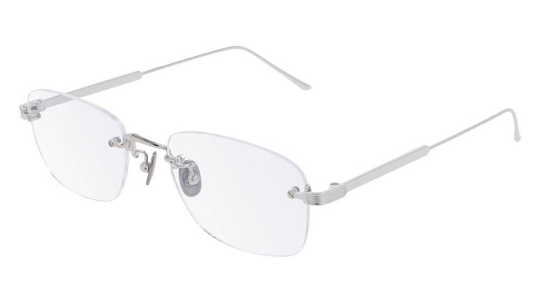 Eyewear Brands CARTIER Rectangular Rimless Silver Titanium 54-20-145mm Unisex Eyewear CT0228O 003 