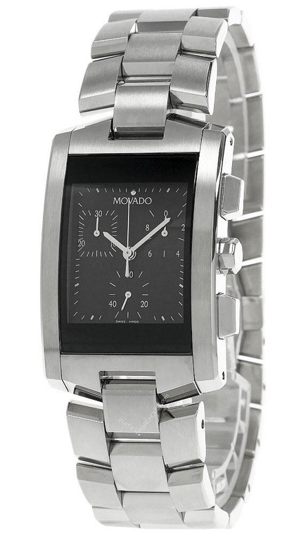 Movado watches MOVADO Eliro Chronograph Stainless Steel Black Dial Mens Watch 0604681