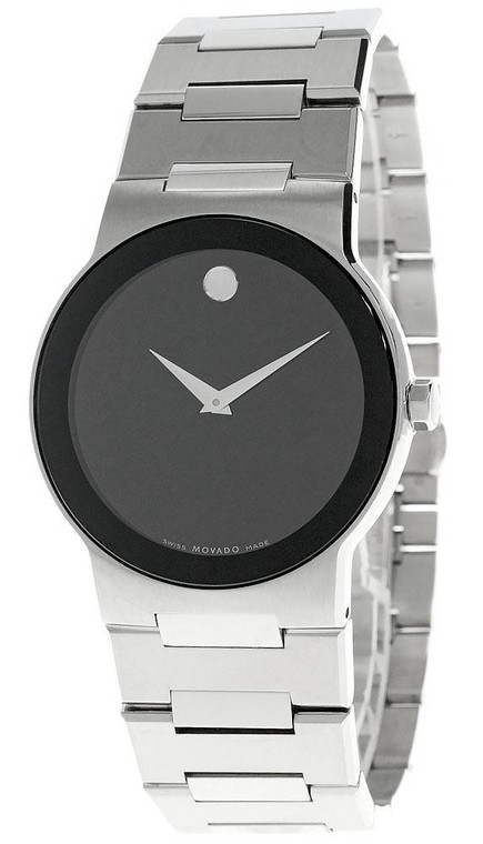Movado watches MOVADO Safiro Stainless Steel Black Museum Dial Mens Watch 0605803