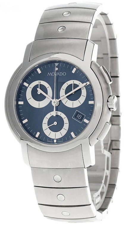 Movado watches MOVADO SL Chronograph Stainless Steel Blue Dial Mens Watch 0605825