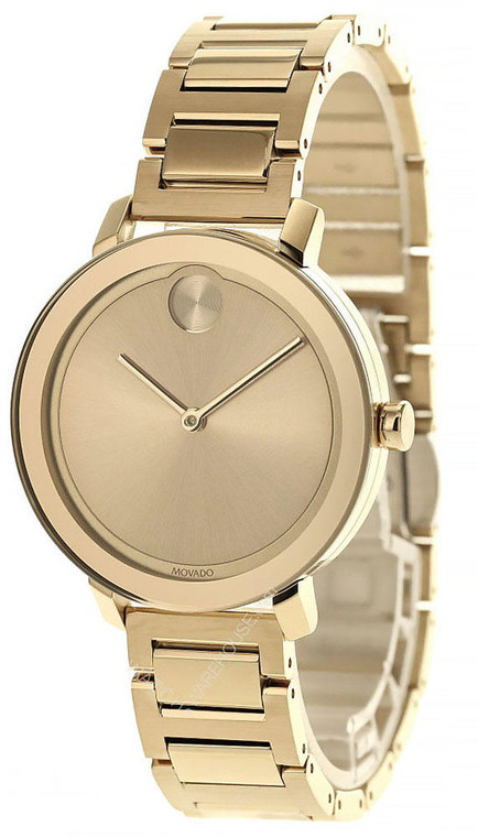Movado watches MOVADO Bold 34MM Quartz S-Steel Gold Museum Dial Womens Watch 3600648