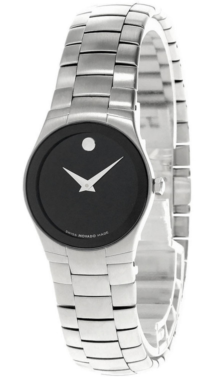Movado watches MOVADO Strato 26MM Quartz SS Black Museum Dial Womens Watch 0605609