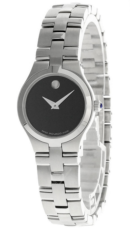 Movado watches MOVADO Juro 25MM Quartz SS Black Museum Dial Womens Watch 0605024