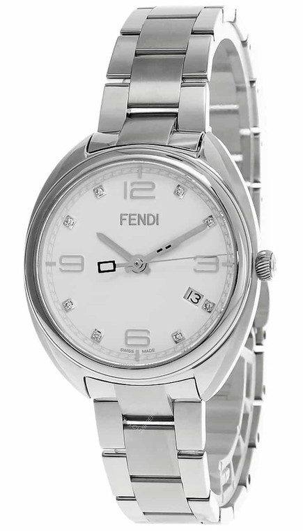 Fendi Watches FENDI Momento 34MM White Dial S-Steel Womens Watch F211034000D1