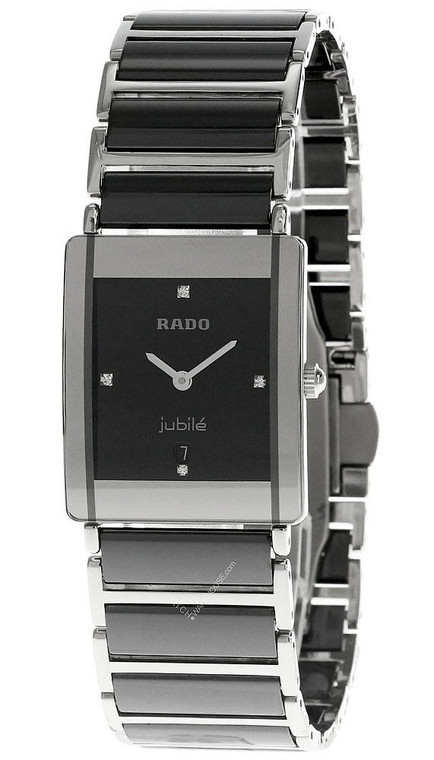 RADO Jubile QTZ Black Dial Diamond 2Tone Ceramic Unisex Watch