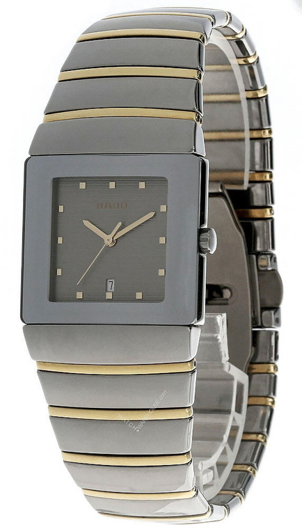 Rado watches RADO Sintra 30MM Quartz Square Ceramic Two-Tone Mens Watch R13432132