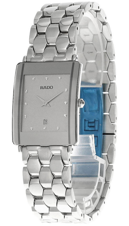 Rado watches RADO DiaStar Quartz S-Steel Gray Dial Date Mens Watch R20484103