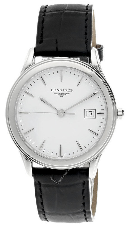 Longines watches LONGINES Flagship 35MM White Dial Black Leather Mens Watch L47164122
