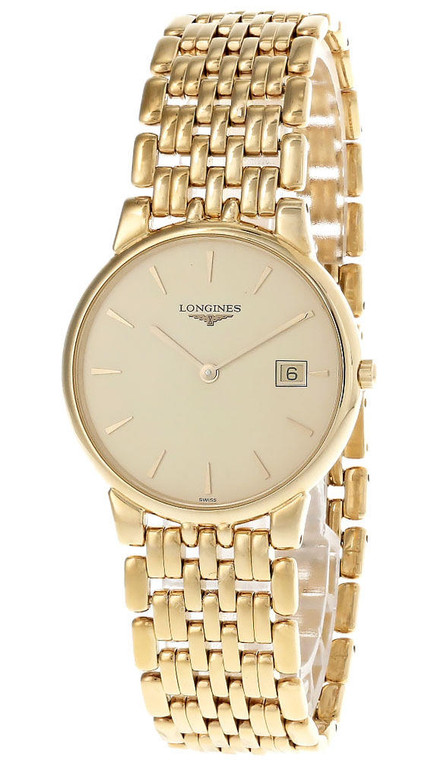 Longines watches LONGINES Flagship 35MM S-Steel Gold Dial Date Mens Watch L56322305