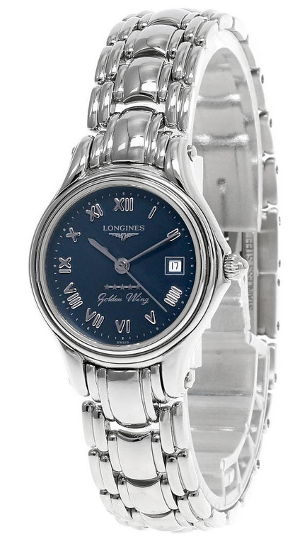 Longines watches LONGINES Goldenwing Stainless Steel Blue Dial Date Womens Watch L51514766