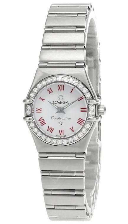 Omega watches OMEGA Constellation 22.5MM QTZ MINI White Dial DIA Bezel Watch 1466.63.00/14666300