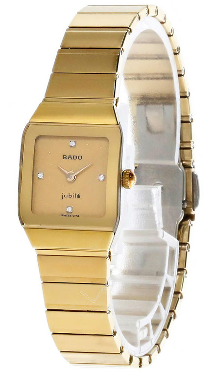 Rado watches RADO Jubile Gold Dial Diamond Marker Womens Watch R10369737