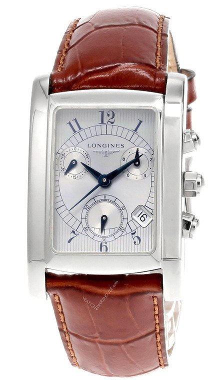 Longines watches LONGINES Dolcevita Silver Dial Chestnut LTHR Mens Watch L5.656.4.73.4