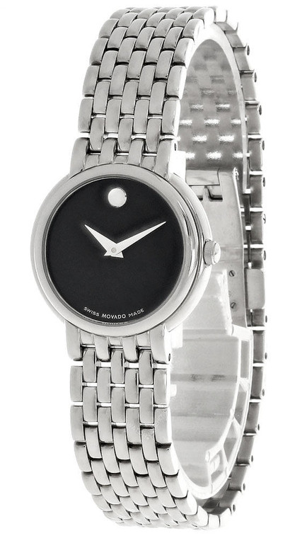Movado watches MOVADO Certa Stainless Steel Black Museum Dial Womens Watch 0605615