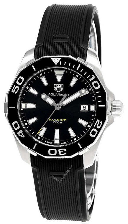 TAG Heuer Watches‎ TAG HEUER Aquaracer 41MM Black Dial Rubber Mens Watch WAY111AFT6151