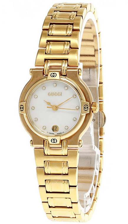 GUCCI SS Gold White Mother of Pearl Dial Women's Watch 9200L