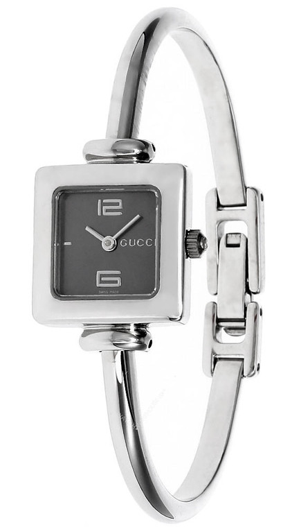 Gucci watches GUCCI Petite Stainless Steel Gray Dial Bangle Womens Watch 1900L-S