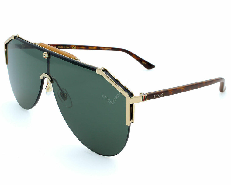 Eyewear Brands GUCCI Aviator Gold/Havana/Green 99-01-140 Mens Sunglasses GG0584S 002