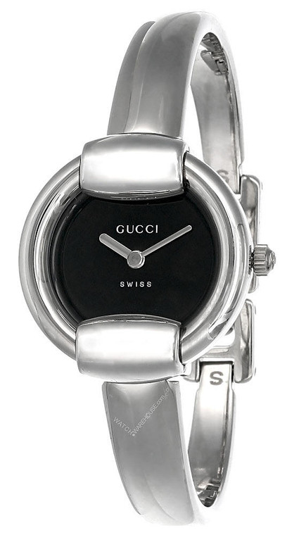 Gucci watches GUCCI Petite Stainless Steel Black Dial Bangle Womens Watch 1400L