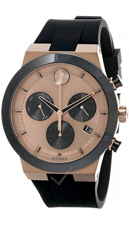 Movado watches MOVADO Bold Fusion CHRONO Quartz Bronze Dial Silicone Mens Watch 3600711