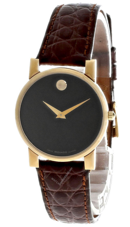 Movado watches MOVADO Museum S-Steel Brown Dial Brown Leather Mens Watch 0604228