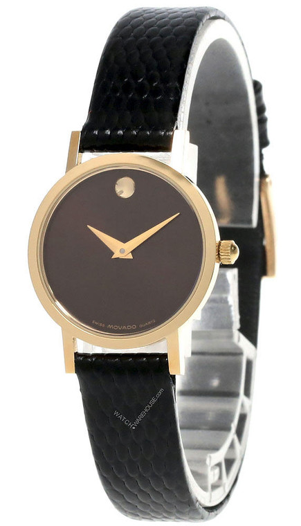 Movado watches MOVADO Museum Quartz SS Brown Dial Black LTHR Womens Watch 87-A1-832.1