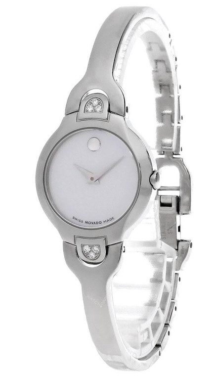 Movado watches MOVADO Museum Stainless Steel White MOP Dial Womens Watch 0605312