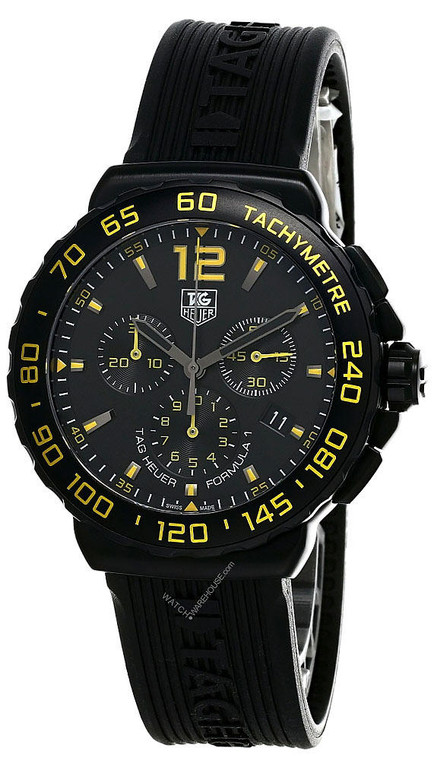 TAG Heuer Watches‎ TAG HEUER Formula-1 CHRONO Black Dial Rubber Mens Watch CAU111EFT6024