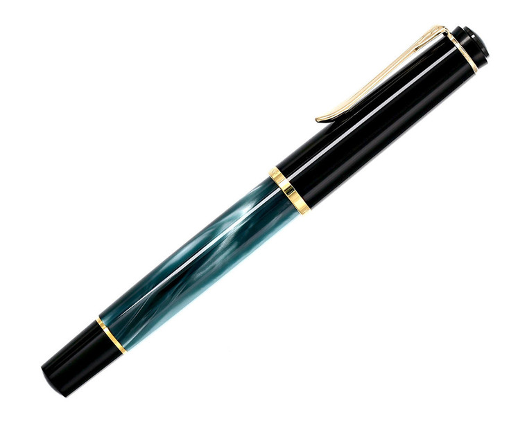 Pelikan Pens PELIKAN Tradition 200 Green Marbled Medium M Nib Fountain Pen 994103