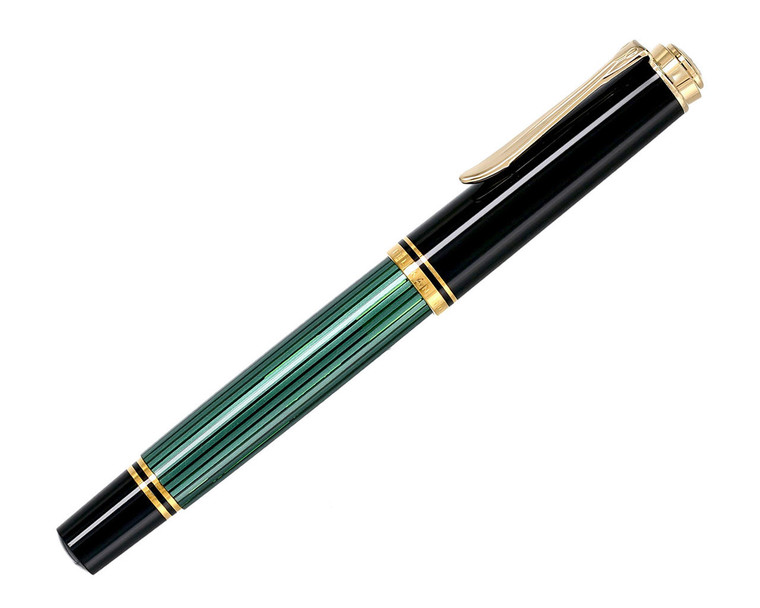 Pelikan Pens PELIKAN Souveran M400 Black/Green GT Fine F Nib Fountain Pen 994855