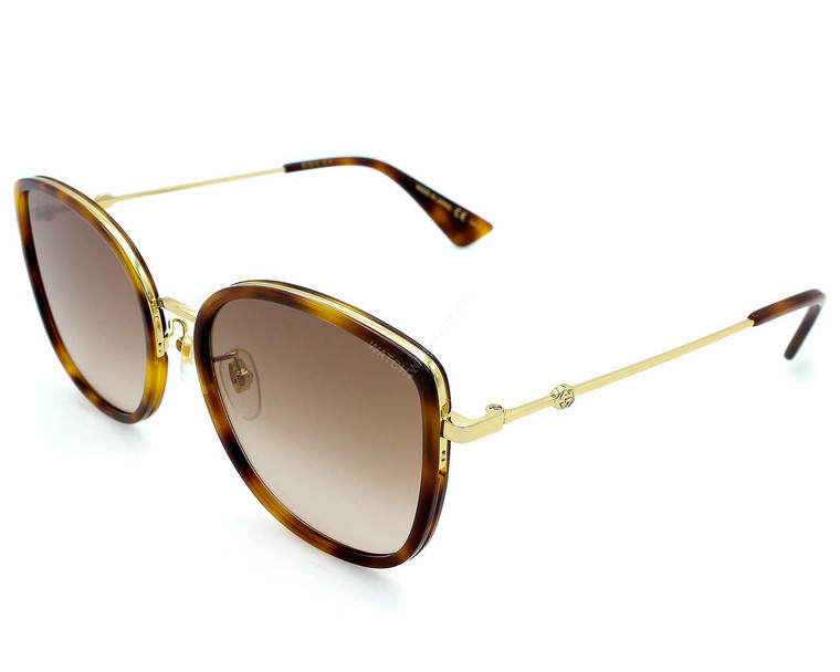 Eyewear Brands GUCCI Havana/Gold/Brown 56-19-145MM Womens Sunglasses GG0606SK 003