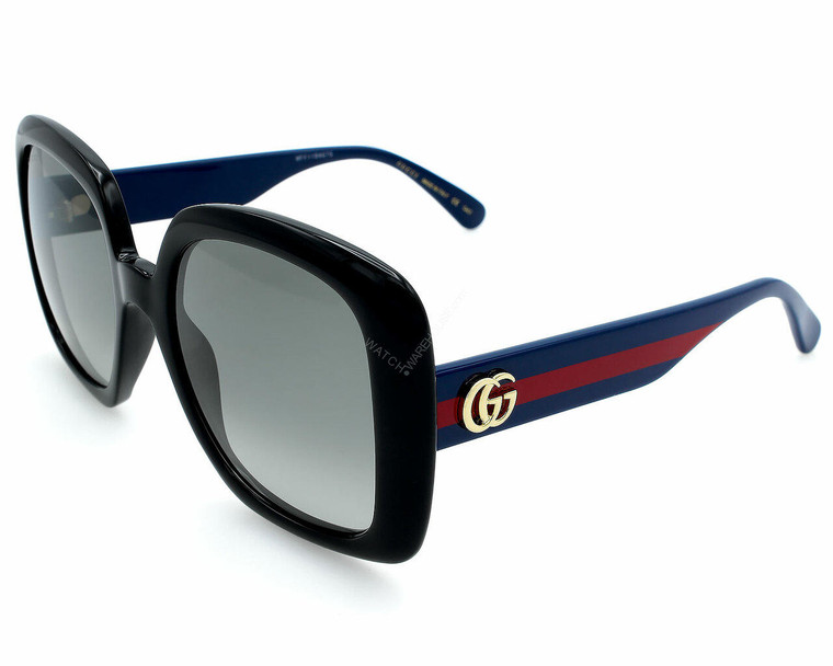 Eyewear Brands GUCCI Full-Rim Blue/Gray Lens 55-21-140MM Womens Sunglasses GG0713S 001
