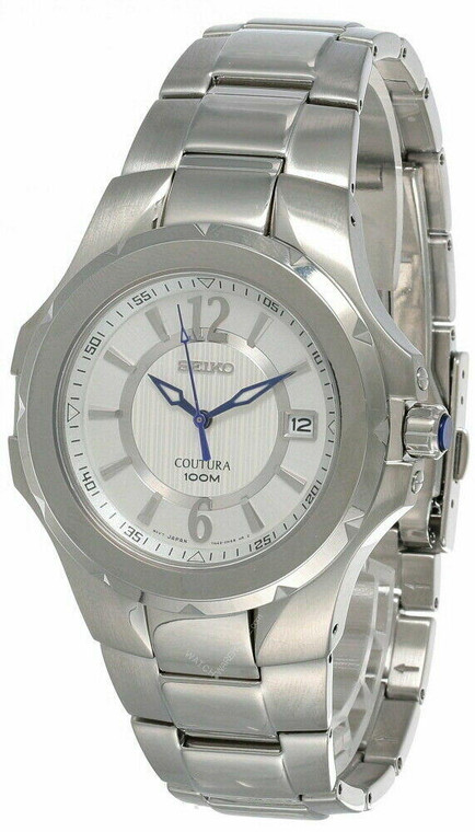Seiko watches SEIKO Coutura 42MM White Dial SS Bracelet Mens Watch SGEE65