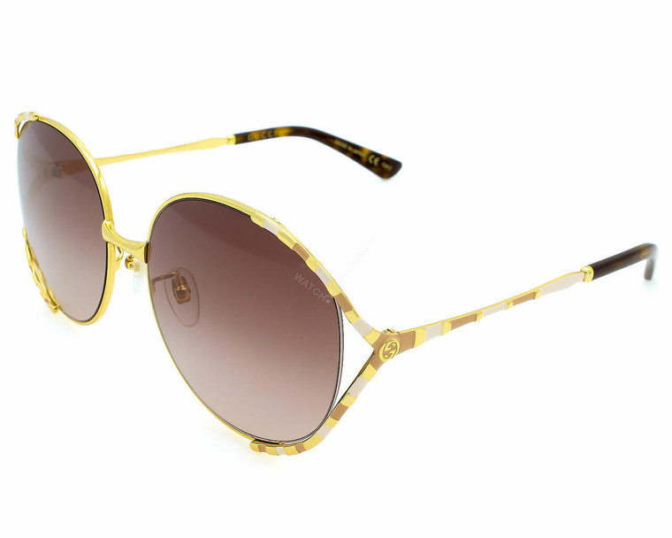 Eyewear Brands GUCCI Gold/Brown Lens 59-17-135MM Womens Sunglasses GG0595S 004