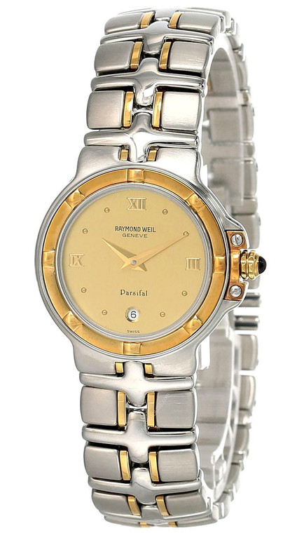 Raymond Weil Watches RAYMOND WEIL Parsifal 27MM SS Gold Dial Two-Tone Womens Watch 9990G