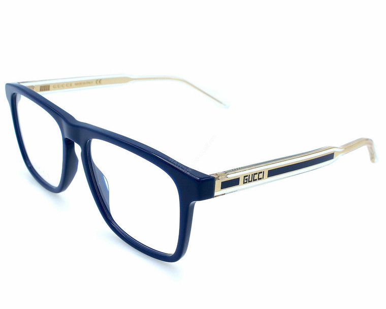 Eyewear Brands GUCCI Square Full Rim Blue/Crystal 54-17-145MM Unisex Eyewear GG0561O 004