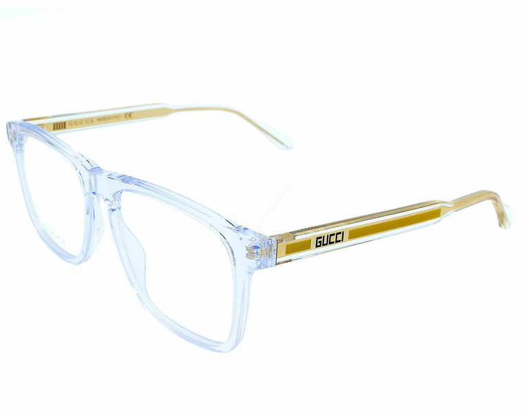 Eyewear Brands GUCCI Square Clear Lens Crystal Frame 54-17-145MM Mens Eyewear GG0561O 005