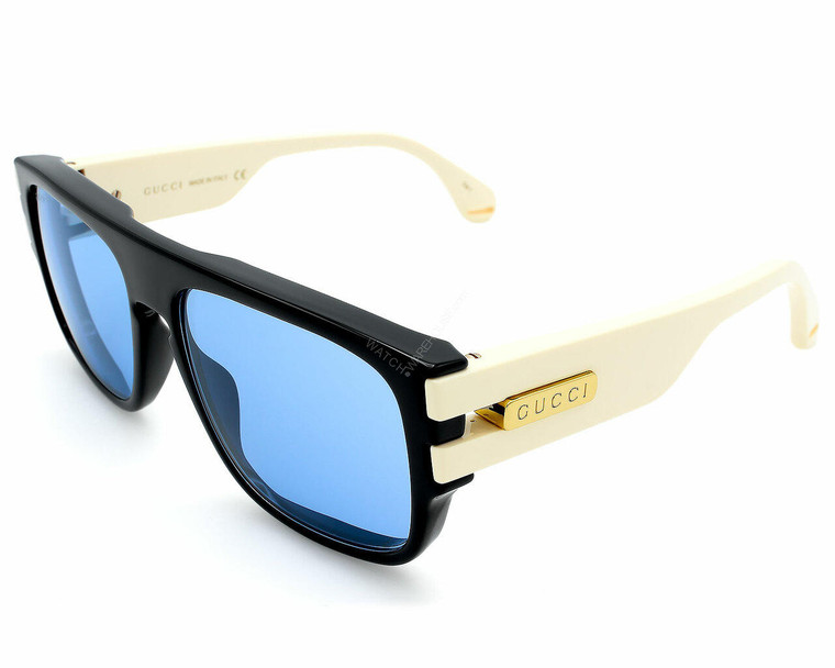Eyewear Brands GUCCI Blue Rectangular Lens 58-145MM Mens Sunglasses GG0664S 002