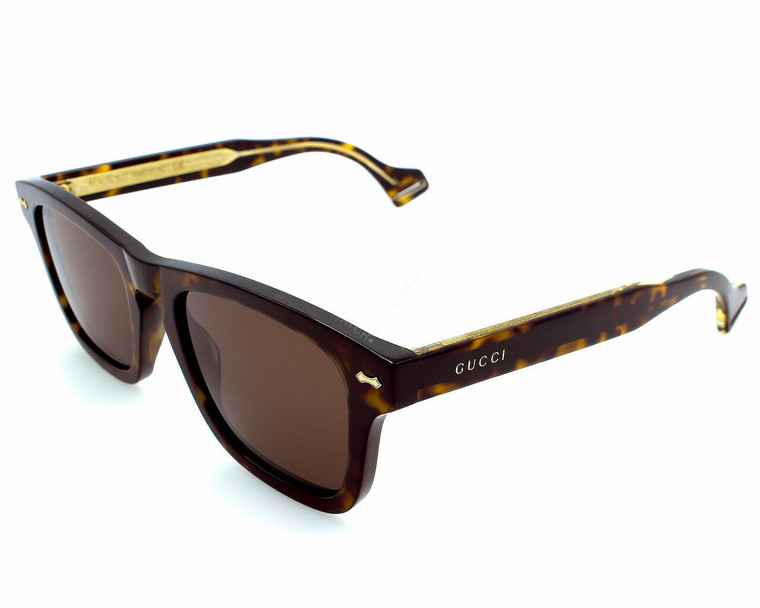 Eyewear Brands GUCCI Havana/Brown Lens 53-145MM Mens Sunglasses GG0735S 003