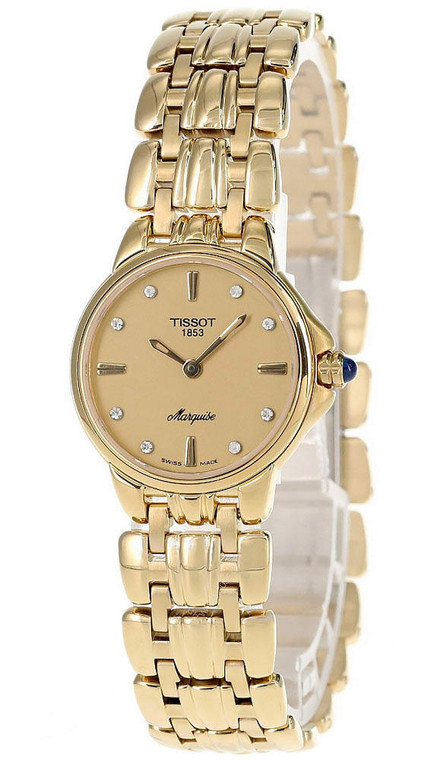 Tissot watches TISSOT 1853 Marquise 25MM SS Gold Dial Womens Watch T59.5.285.24/T59528524