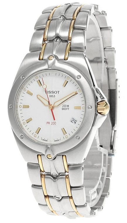 Tissot watches TISSOT PR 200 39MM S-Steel White Dial Two-Tone Mens Watch P160.260WHITE