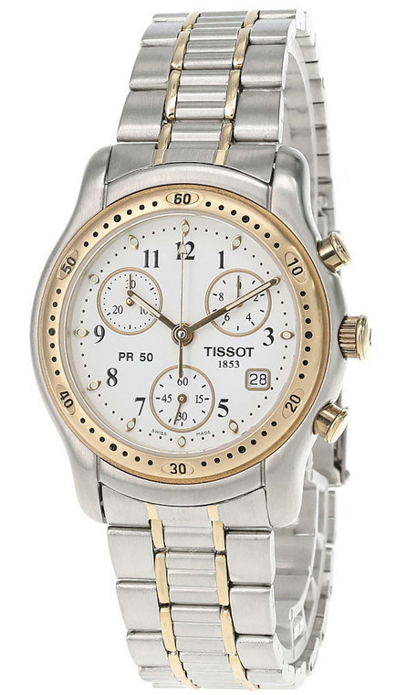 Tissot watches TISSOT PR 50 40MM S-Steel White Dial Two-Tone Mens Watch J178.278