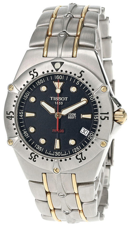 Tissot watches TISSOT 40MM Navy Blue Dial 2-Tone Mens Watch T28.2.581.41/T28258141