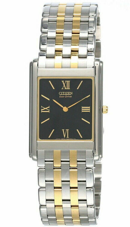 稼動品★シチズン★CITIZEN STILETTO エコドライブ　メンズ腕時計 CITIZEN Stiletto Eco Drive Black Dial SS Men's Watch AR1004-51E
