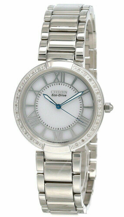 Citizen Watches CITIZEN Eco Drive White Dial SS Womens Watch EM0100-55A