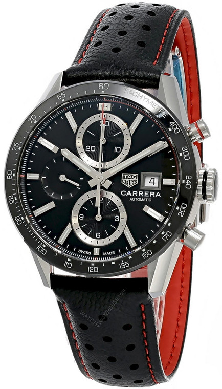 TAG Heuer Watches‎ TAG HEUER Carrera AUTO CHRONO 41MM LTHR Watch CBM2110FC6454