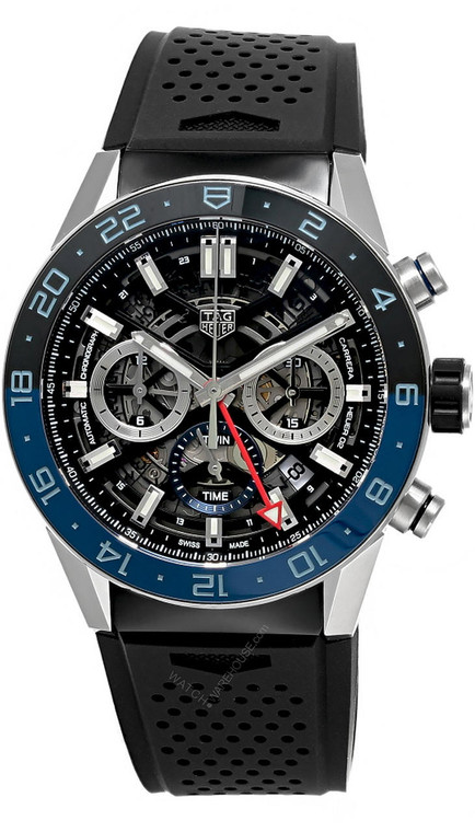 TAG Heuer Watches‎ TAG HEUER Carrera AUTO CHRONO 45MM Rubber Watch CBG2A1ZFT6157